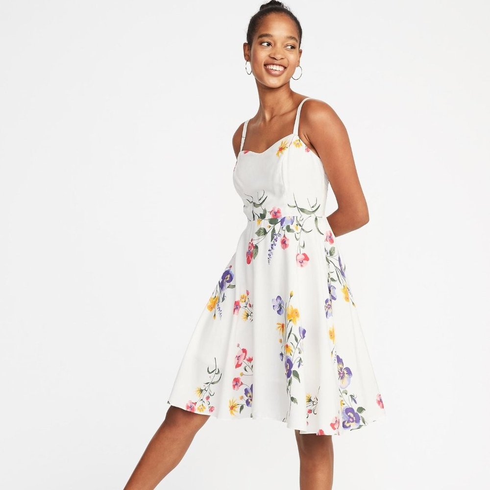 Chiffon Fit & Flare Floral Cami Dress